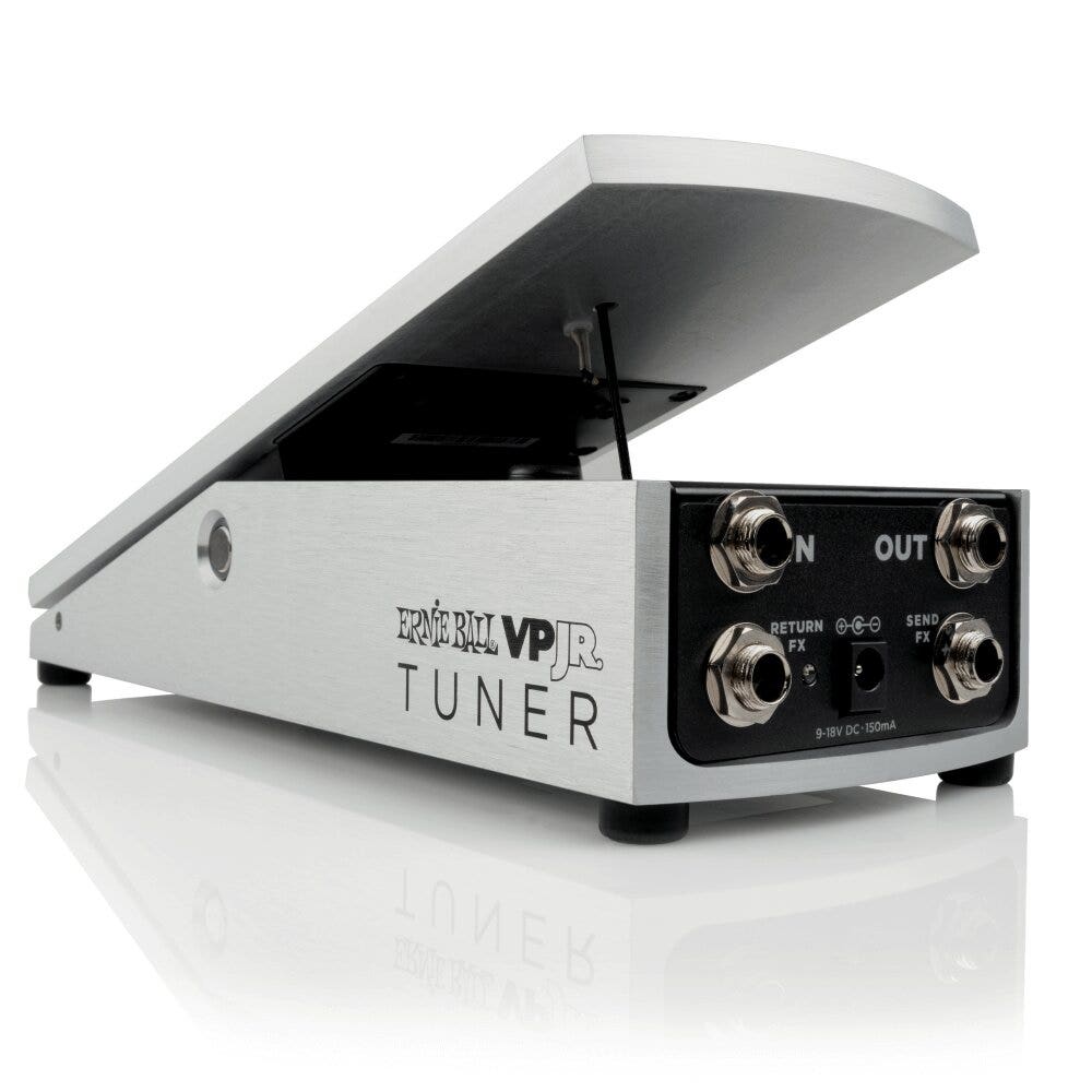 Ernie Ball 6201 VP JR Tuner Guitar Effects Volume Pedal w/ Built-In Tuner, Silver