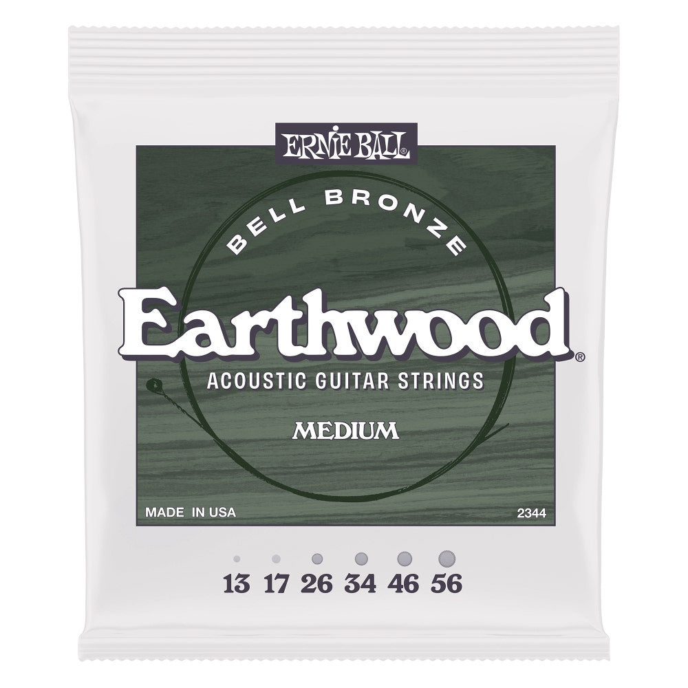 Ernie Ball Earthwood Bell Bronze Acoustic Guitar Strings, Medium 13-56