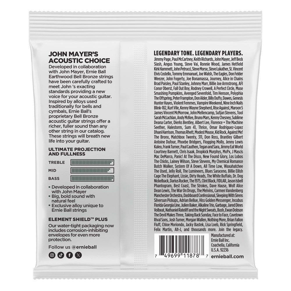 Ernie Ball Earthwood Bell Bronze Acoustic Guitar Strings, Medium 13-56