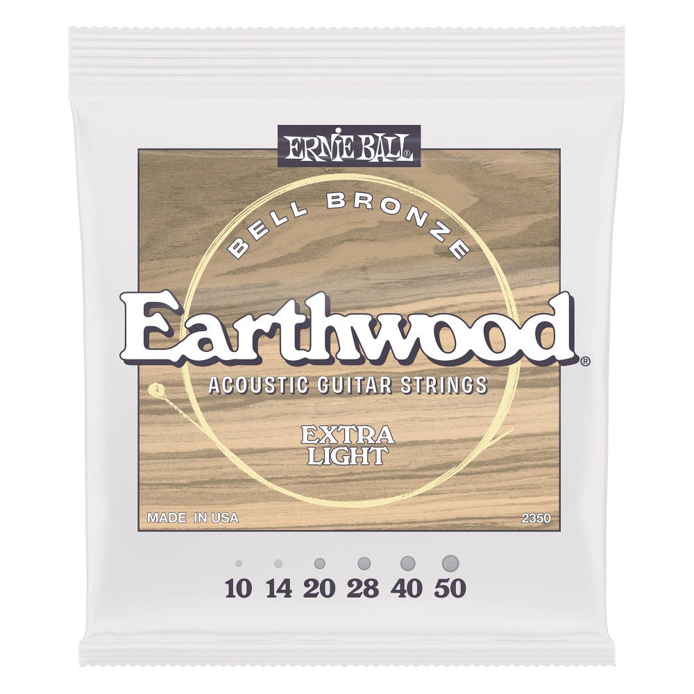Ernie Ball Earthwood Bell Bronze Acoustic Guitar Strings, Extra Light 10-50