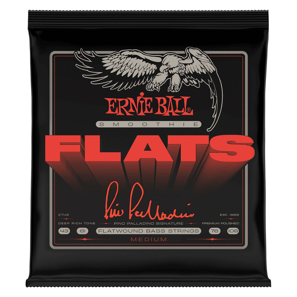 Ernie Ball Pino Palladino Smoothie Flats Electric Bass Strings, Medium 43-108