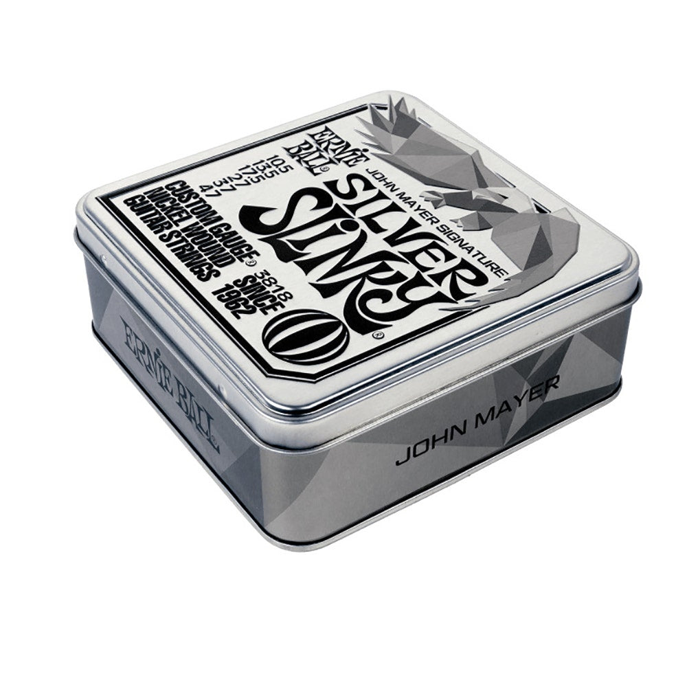 Ernie Ball John Mayer Silver Slinky Signature Electric Guitar Strings 10.5-47, 3-Pack Tin