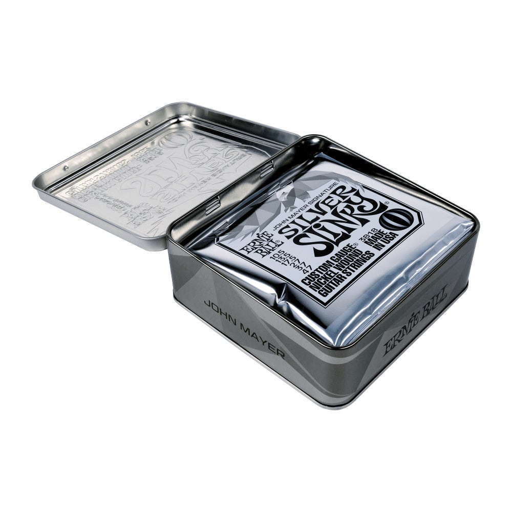 Ernie Ball John Mayer Silver Slinky Signature Electric Guitar Strings 10.5-47, 3-Pack Tin