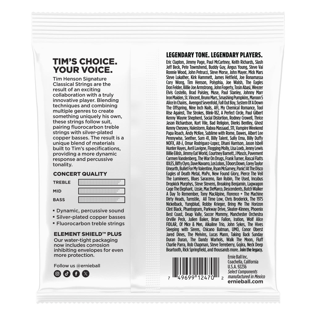 Ernie Ball Tim Henson Signature Classical Guitar Strings, Medium Tension