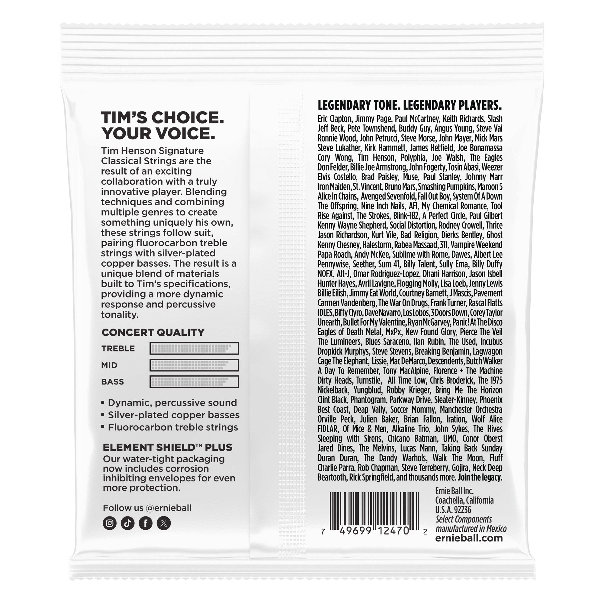 Ernie Ball Tim Henson Signature Classical Guitar Strings, Medium Tension