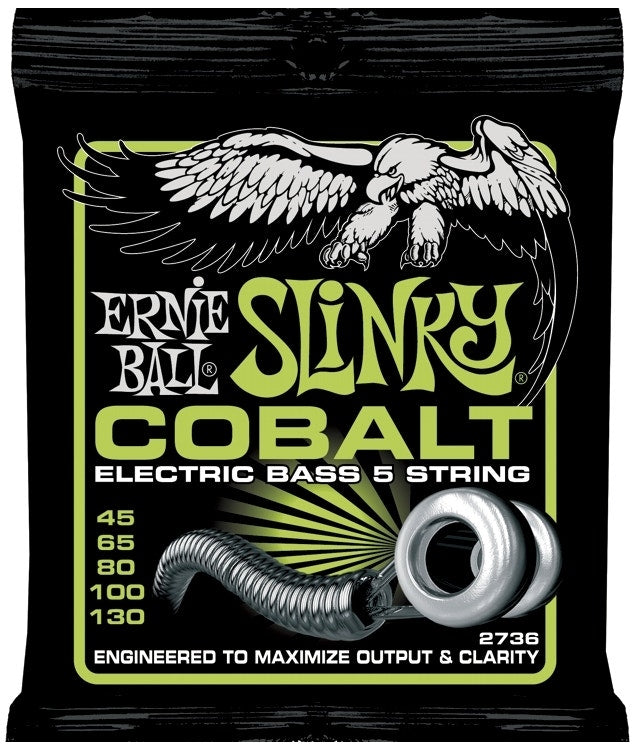 Ernie Ball 2736 Cobalt Regular Slinky 5-String Electric Bass String (45-130)