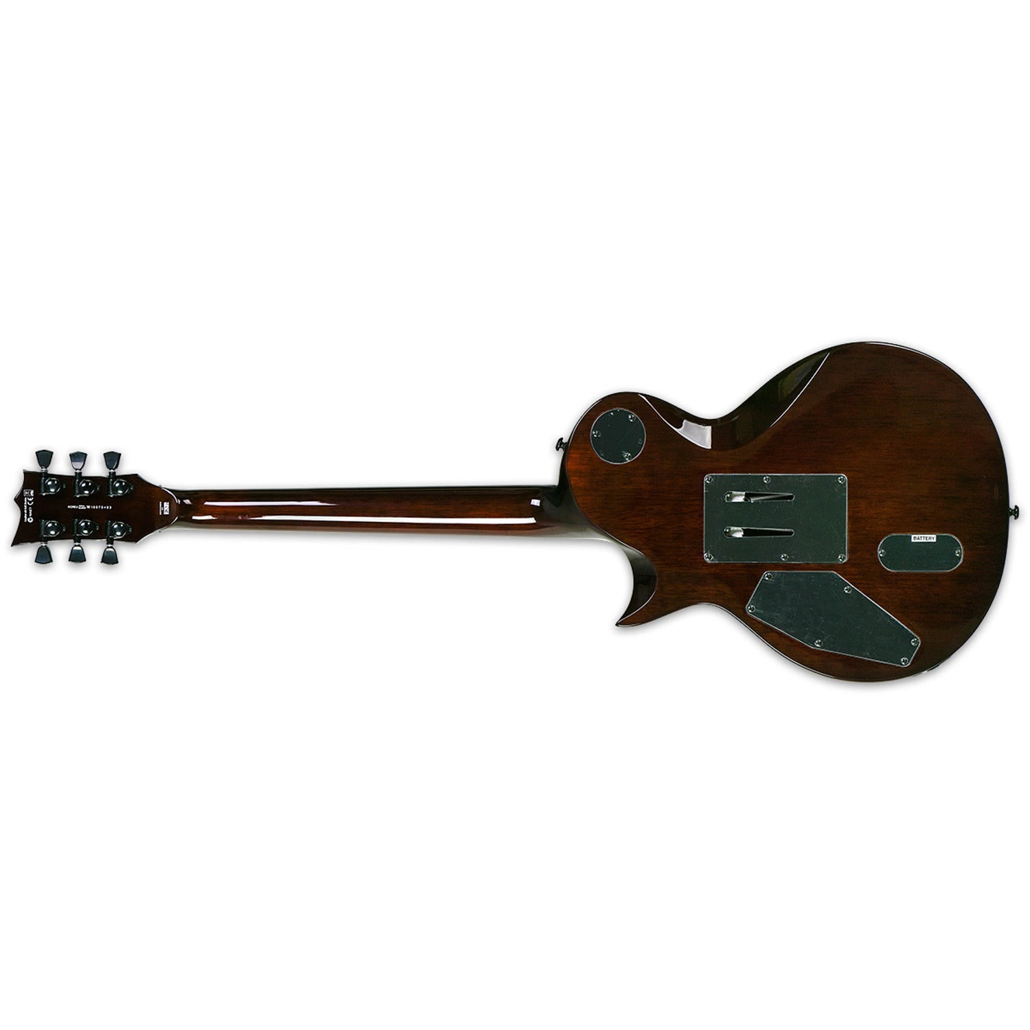 ESP LTD EC-1000QMFR Eclipse Deluxe Floyd Rose Electric Guitar with EMG Pickups - Dark Brown Sunburst