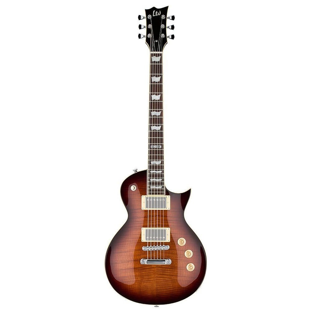 ESP LTD EC-256 Flame Maple Electric Guitar - Dark Brown Sunburst