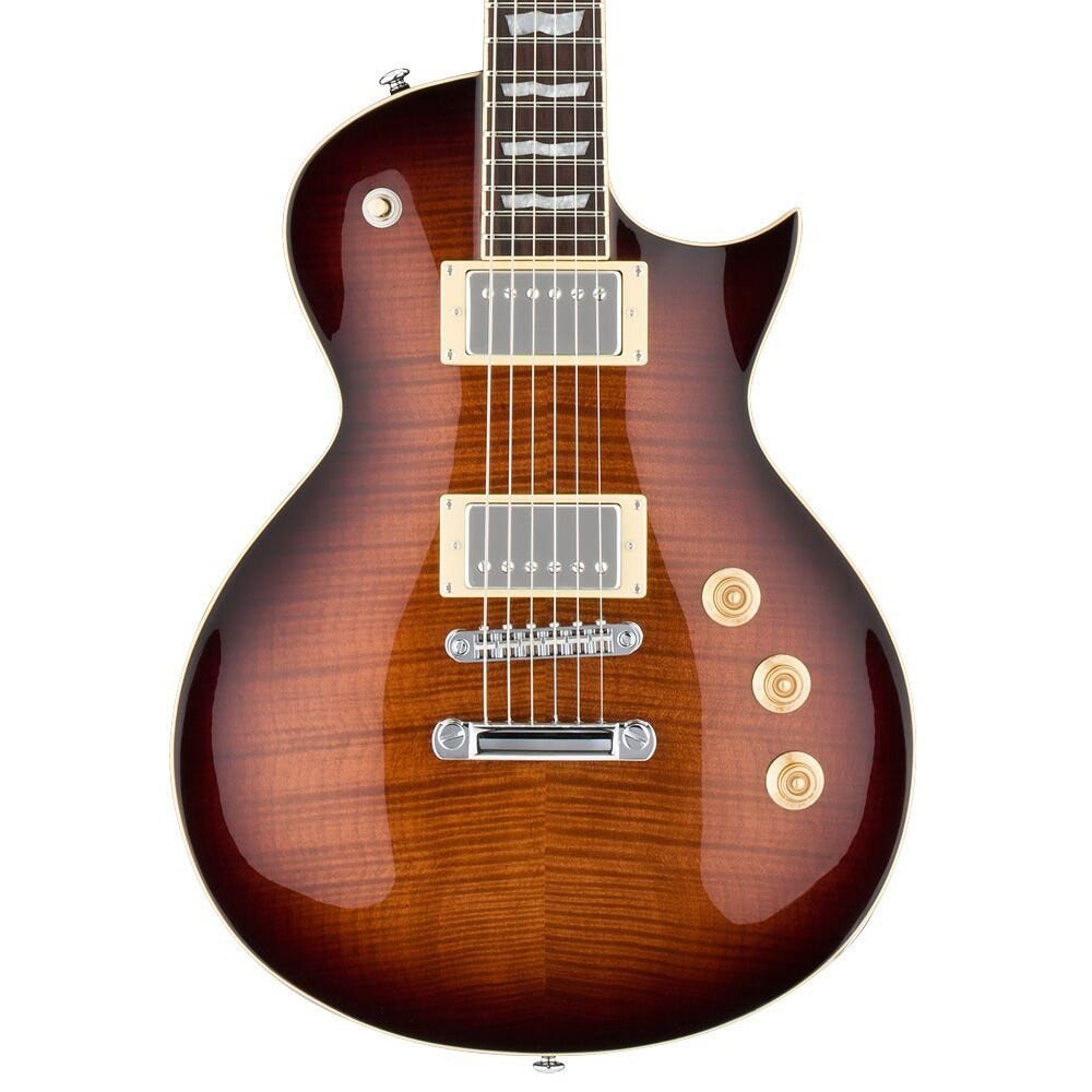 ESP LTD EC-256 Flame Maple Electric Guitar - Dark Brown Sunburst