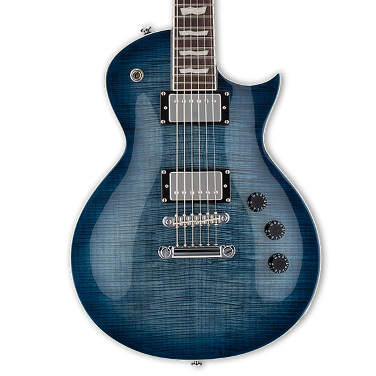 ESP LTD EC-256FM Electric Guitar, Flame Maple Top - See-Thru Cobalt Blue (B-STOCK)