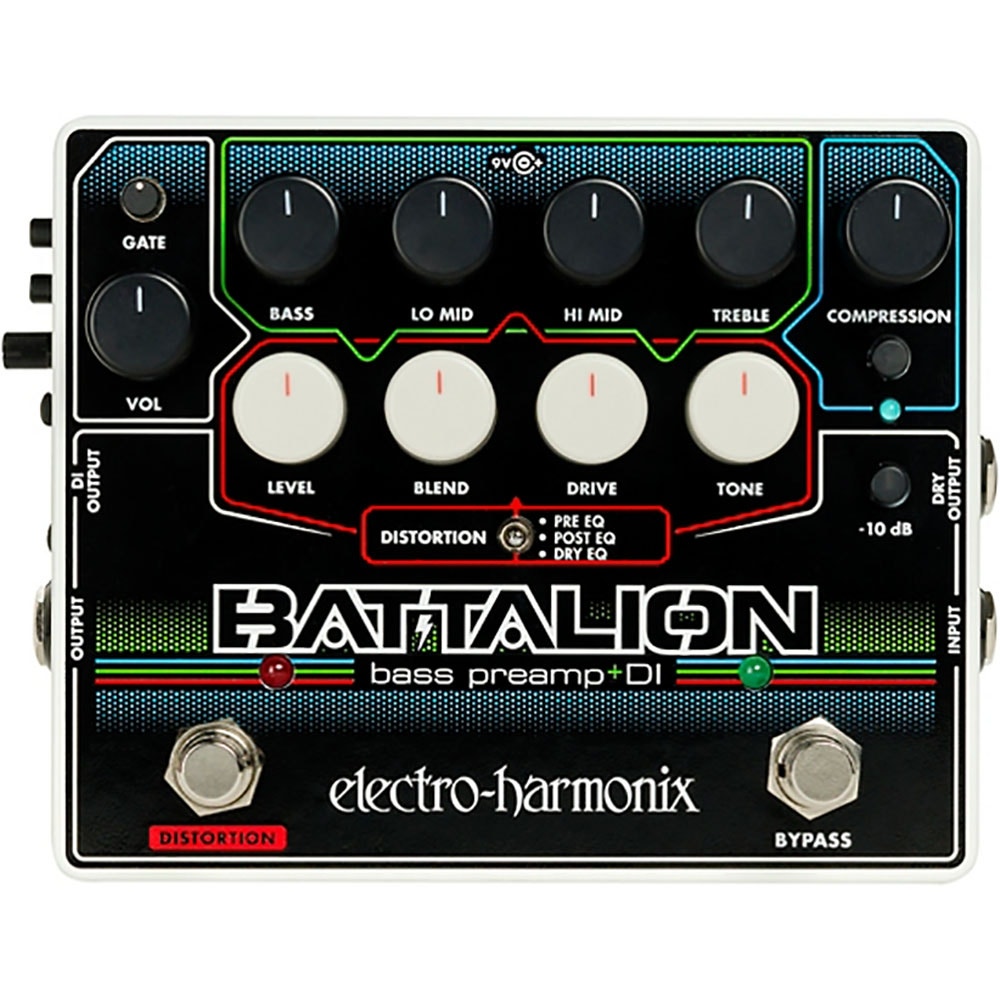 Electro-Harmonix EHX Battalion Bass Preamp and DI Guitar Effects Pedal