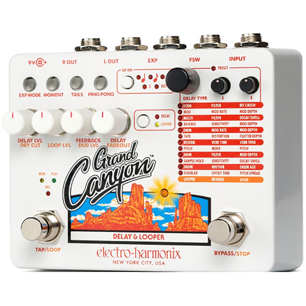 Electro Harmonix EHX Grand Canyon Delay Looper Guitar Effect Pedal (Open Box)