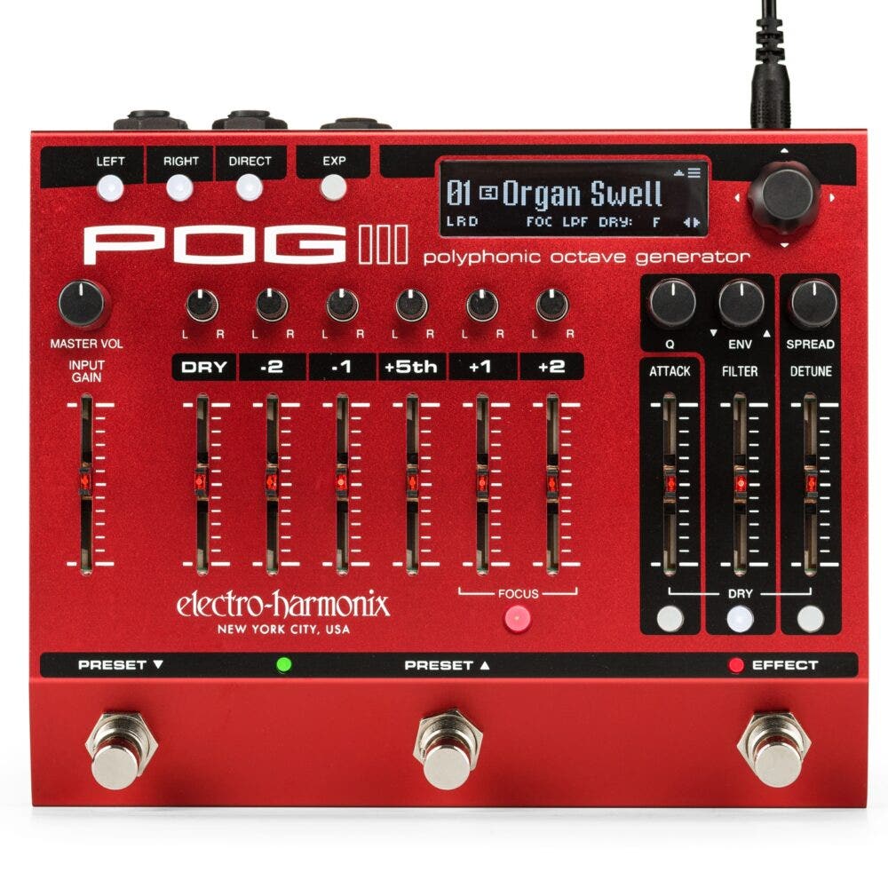 EHX Electro-Harmonix POG3 Polyphonic Octave Generator Effect Pedal with OLED Screen & 100 Presets