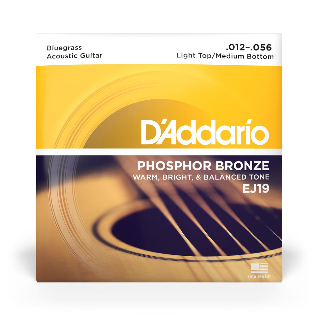 D'Addario EJ19 Phosphor Bronze Bluegrass Acoustic Guitar Strings (12-56)