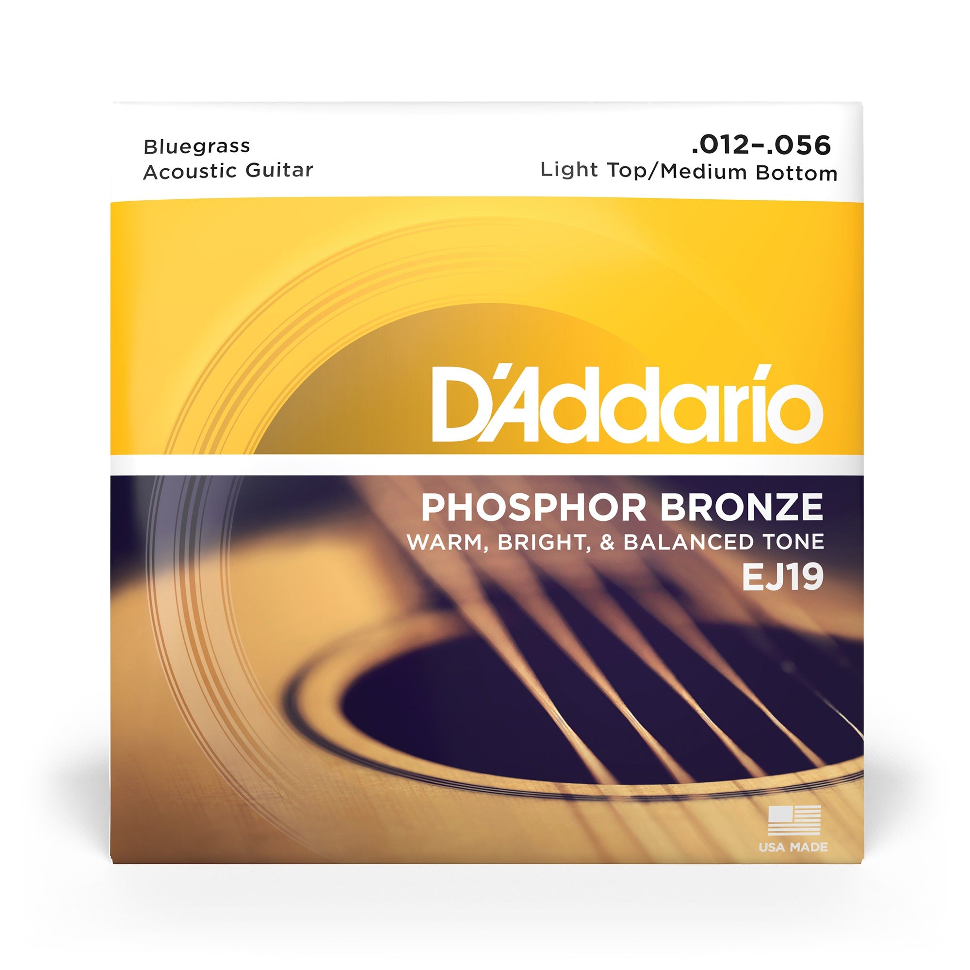 D'Addario EJ19 Phosphor Bronze Bluegrass Acoustic Guitar Strings (12-56)