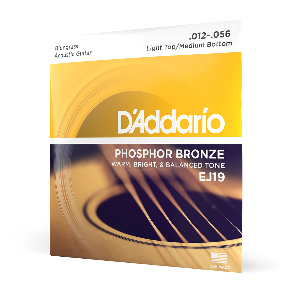 D'Addario EJ19 Phosphor Bronze Bluegrass Acoustic Guitar Strings (12-56)