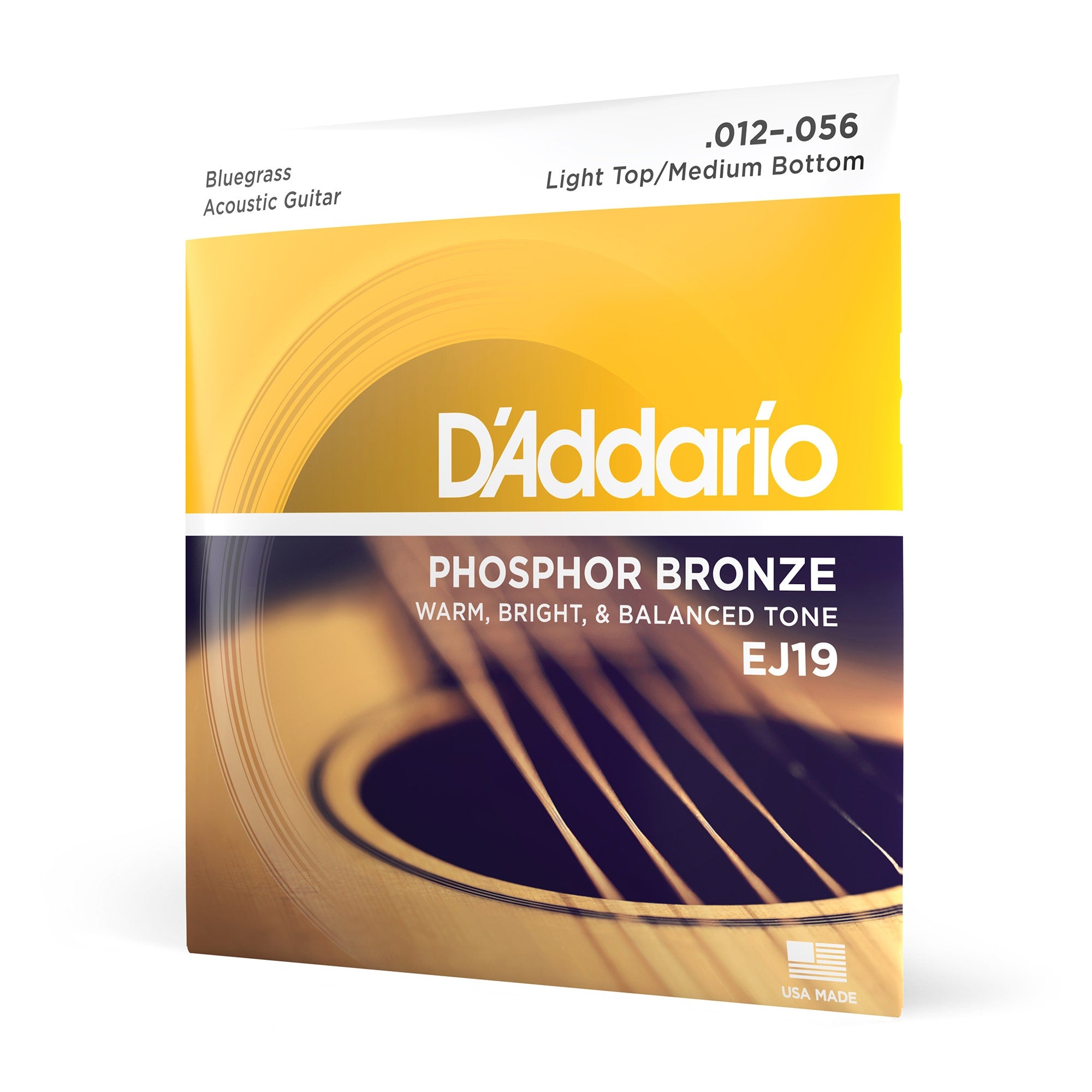 D'Addario EJ19 Phosphor Bronze Bluegrass Acoustic Guitar Strings (12-56)