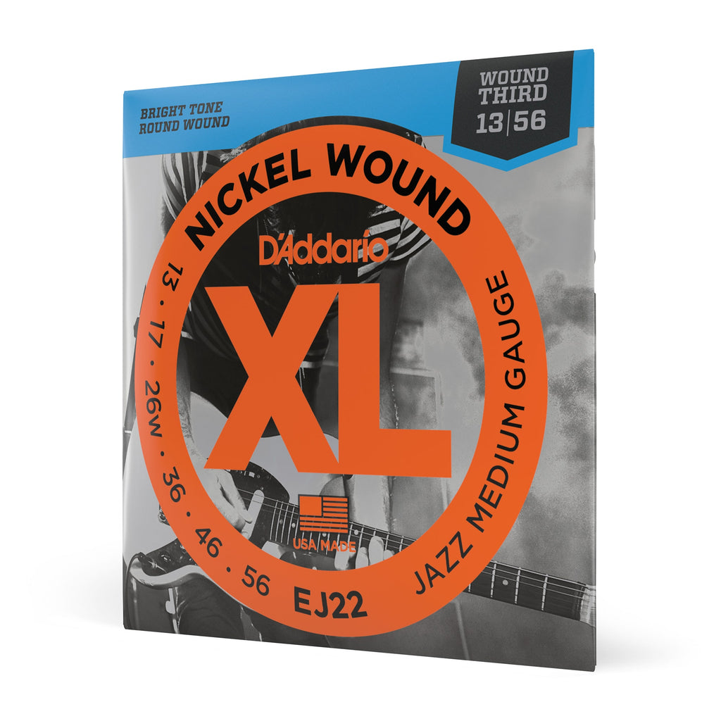 D'Addario EJ22 Nickel Wound Electric Guitar Strings, Jazz Medium, 13-56