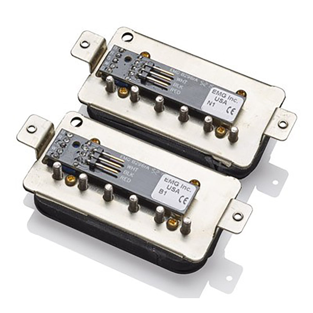 EMG Super 77 Retro Active Humbucker Pickup Set, Standard Spacing, Short Shaft - Black
