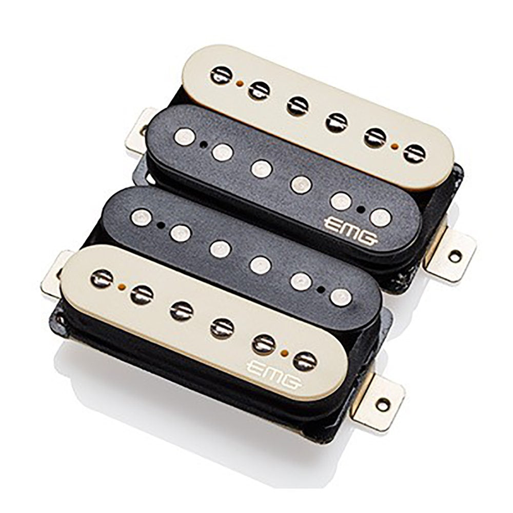 EMG Fat 55 Retro Active Humbucker Pickup Set, Standard Spacing, Short Shaft - Zebra