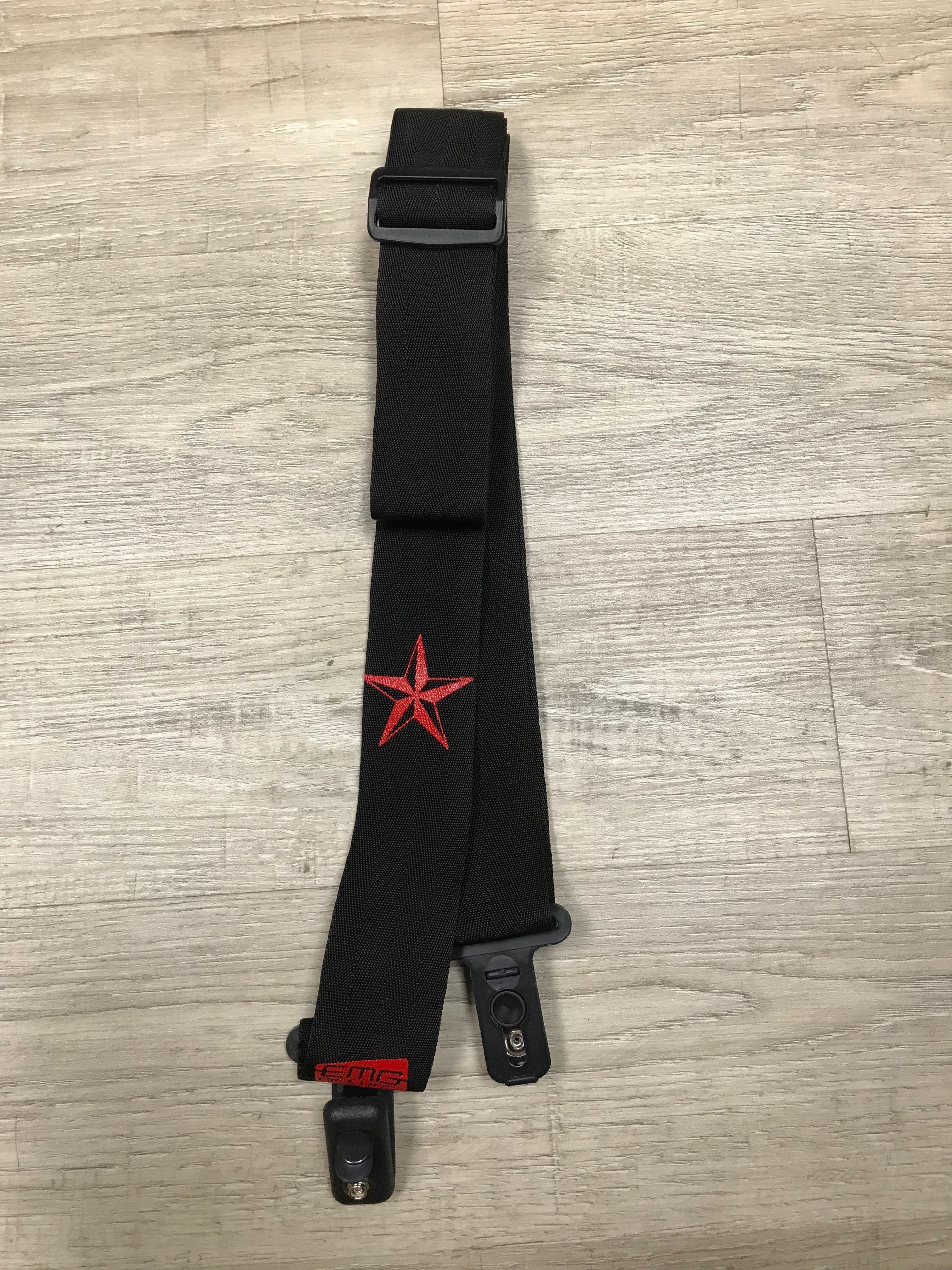 EMG Red Nautical Star Guitar Strap, 72" Length, 2" Width Poly-Seatbelt Material