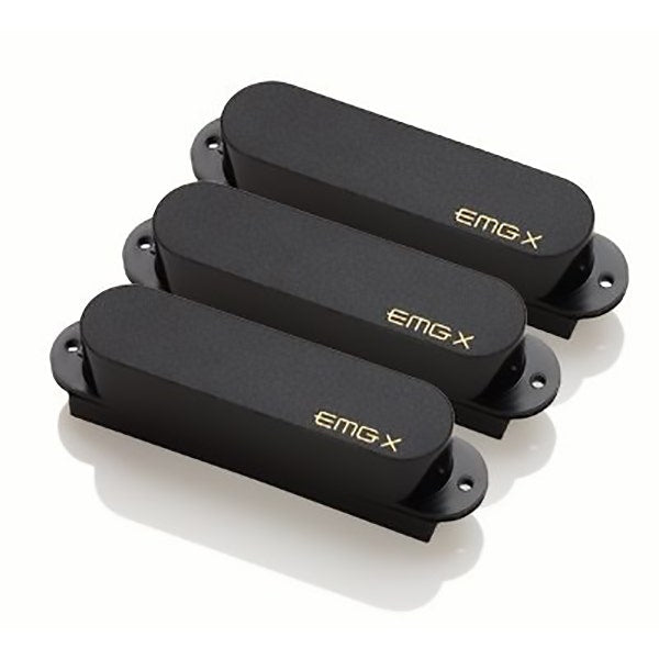 EMG SAX Set Active SSS Single Coil Alnico V Guitar Pickup Set w/ Install Kit, Black