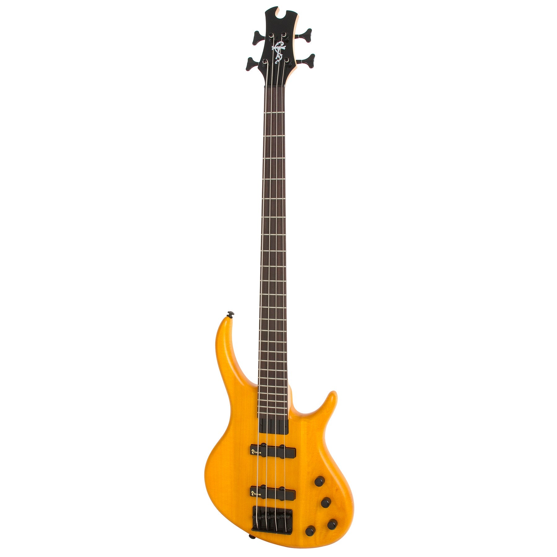 Epiphone EBD4TASBH1 Toby Deluxe IV Bass Guitar, Rosewood Fretboard, Trans Amber Satin