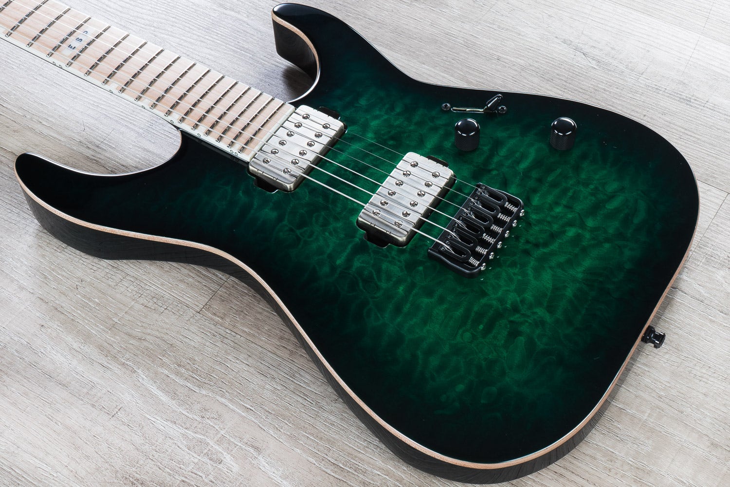 ESP E-II M-II NT Electric Guitar, Maple Fingerboard, Black Turquoise Burst