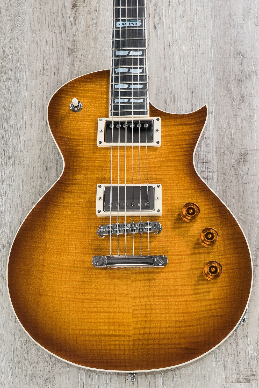ESP USA Eclipse Chambered Electric Guitar with Hard Case - Tea Sunburst (Open Box)