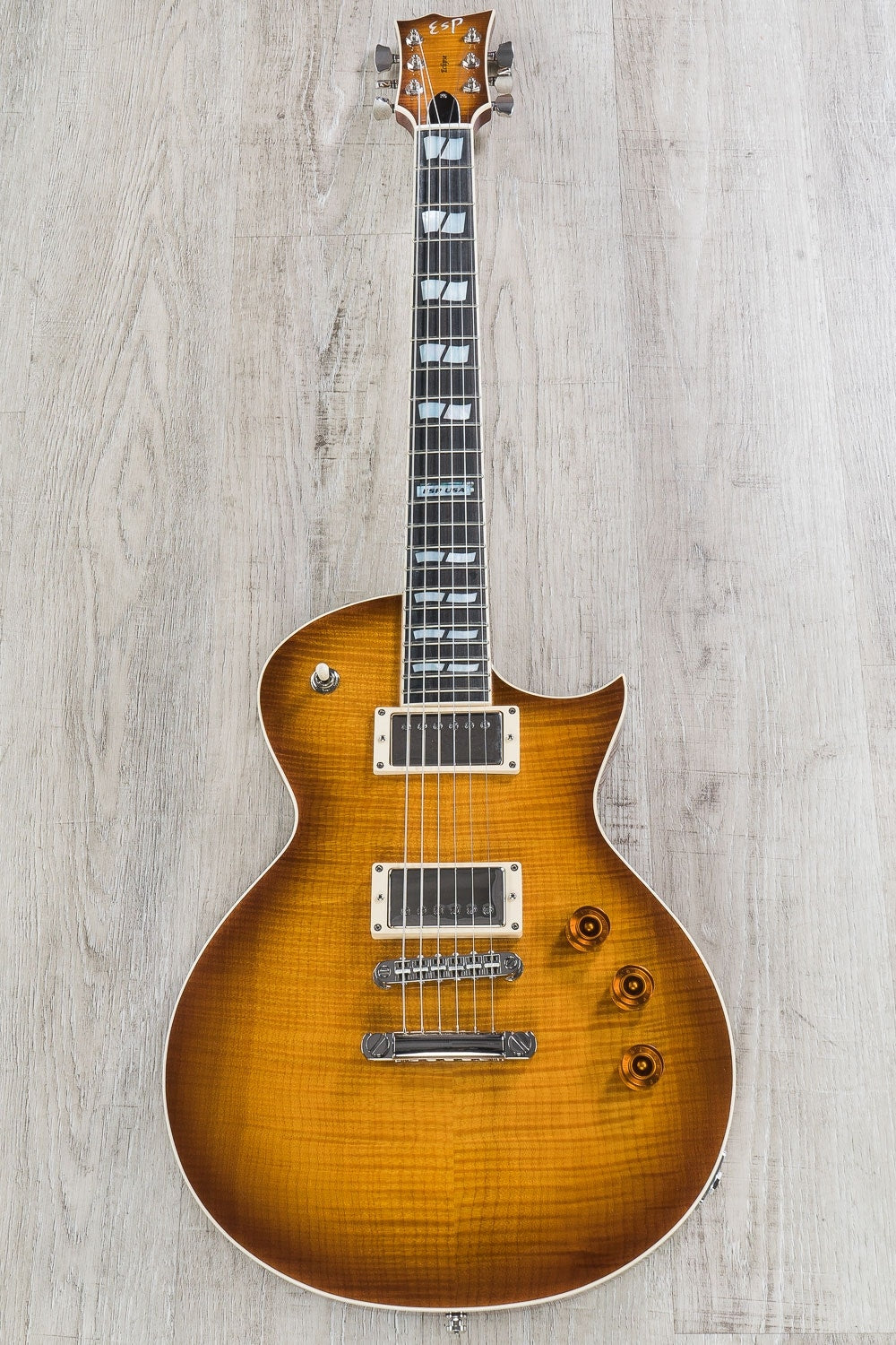 ESP USA Eclipse Chambered Electric Guitar with Hard Case - Tea Sunburst (Open Box)