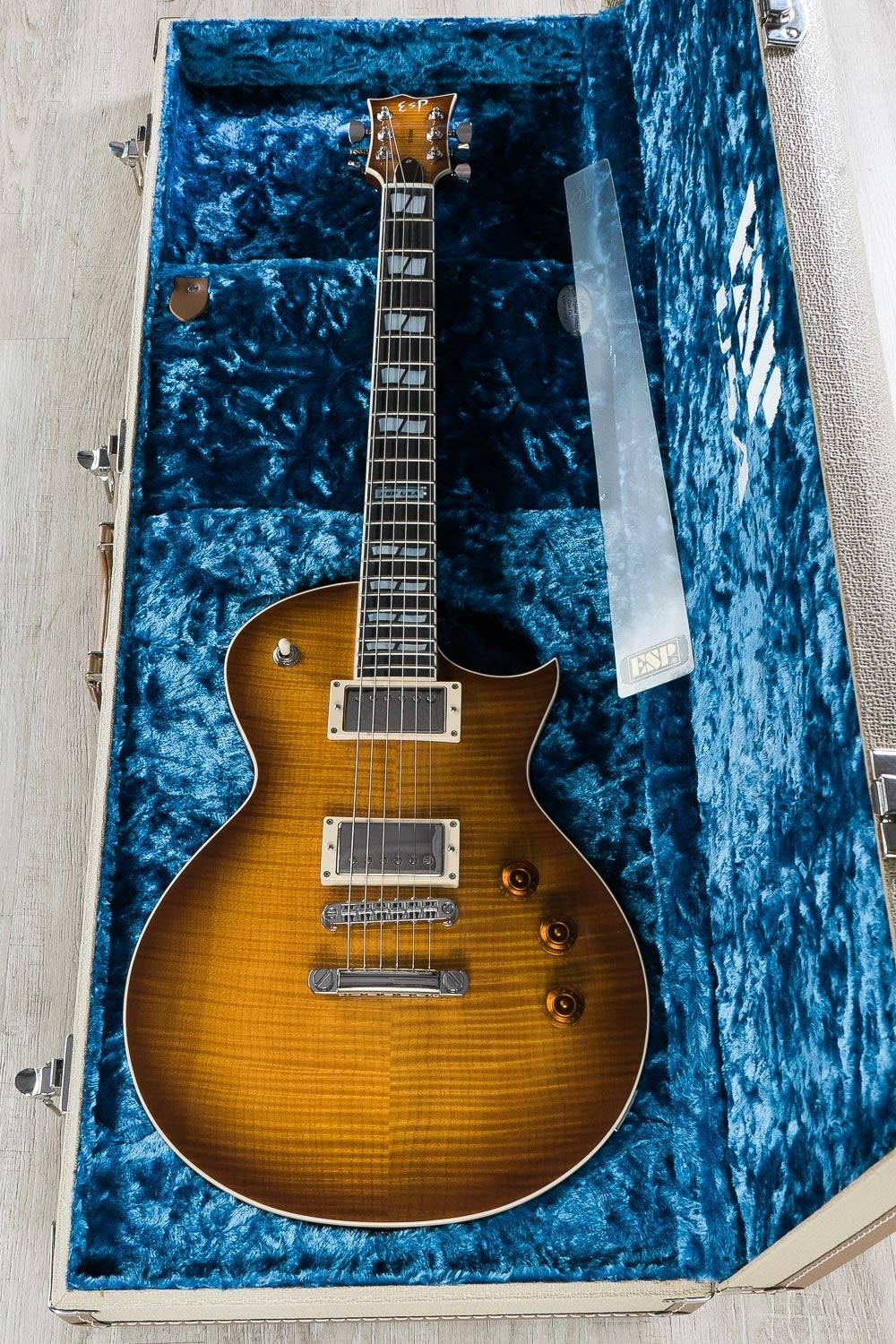 ESP USA Eclipse Chambered Electric Guitar with Hard Case - Tea Sunburst (Open Box)