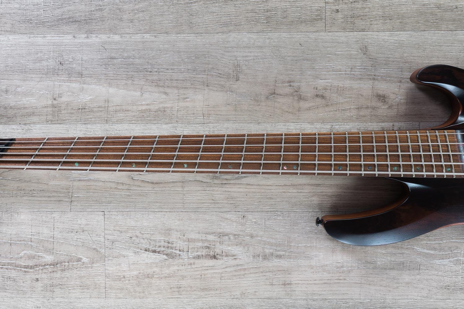 ESP LTD B-1005 5-String Bass Guitar, Pau Ferro Fingerboard, Bocote Top, Natural Satin