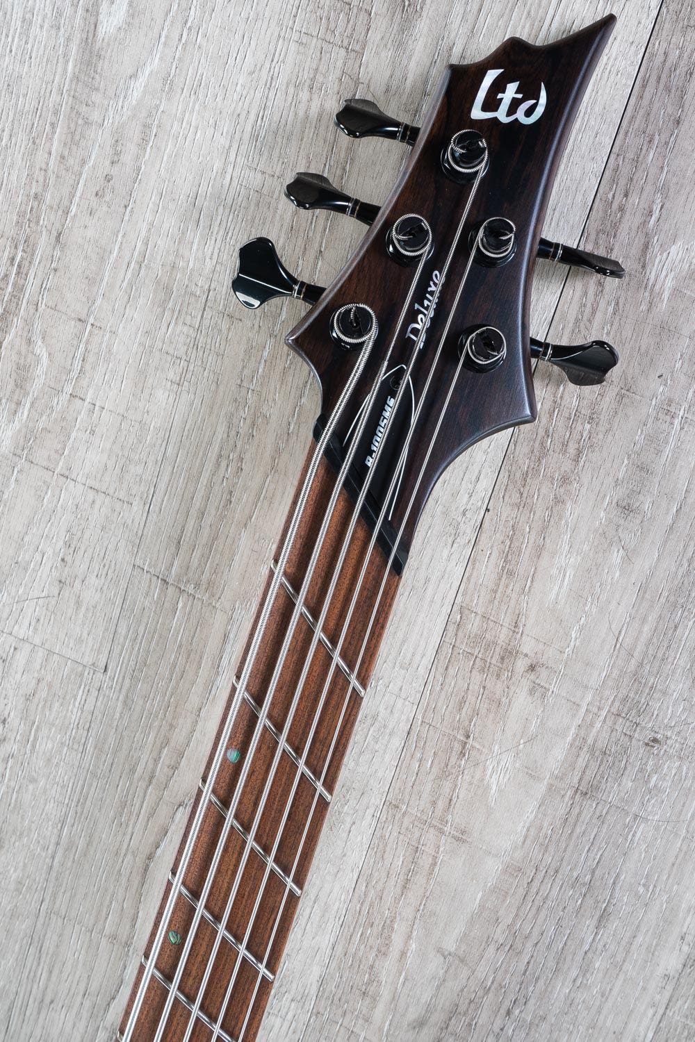 ESP LTD B-1005 5-String Bass Guitar, Pau Ferro Fingerboard, Bocote Top, Natural Satin