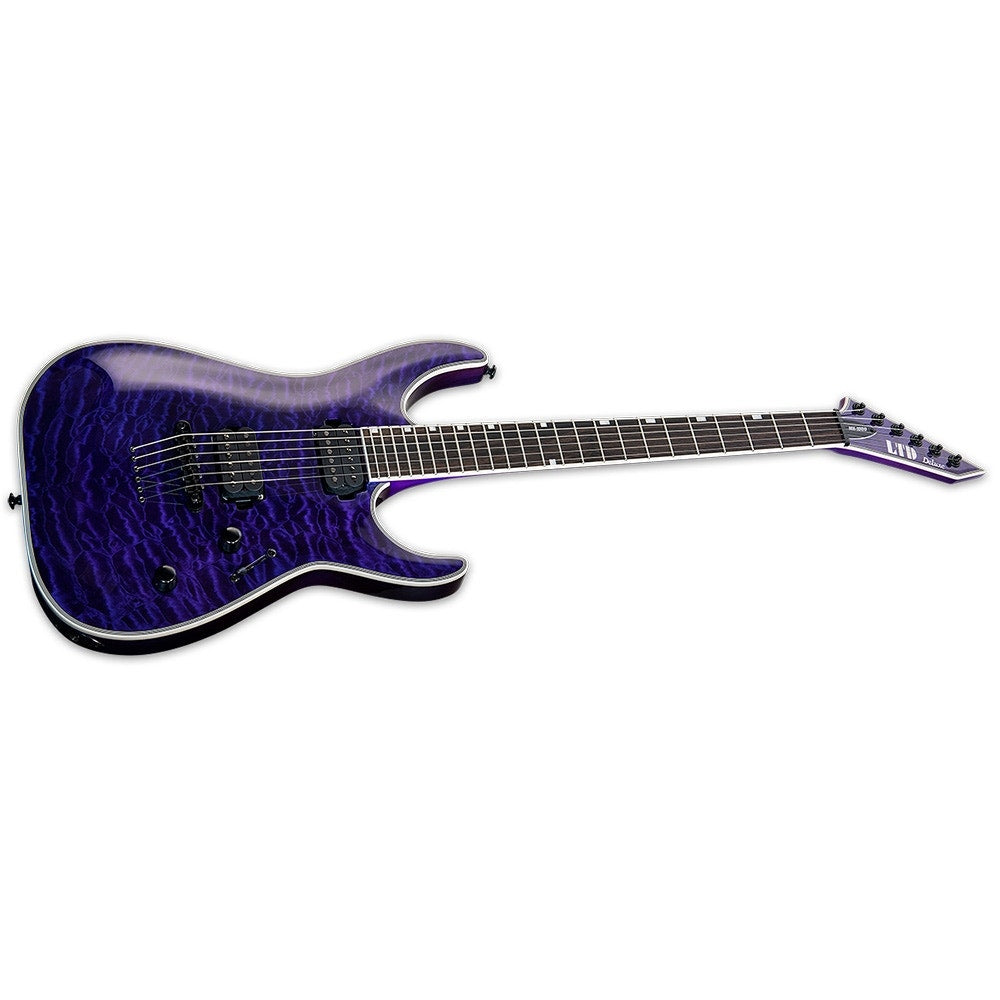 ESP LTD MH-1000NT QM Electric Guitar, Quilted Maple Top - See Thru Purple