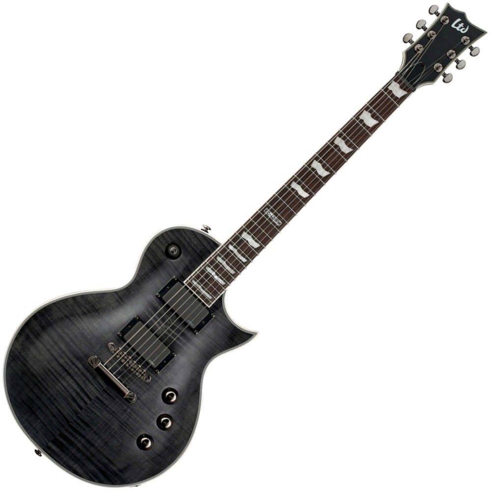 ESP LTD EC-401FM STBLK EC Series Flame Maple Electric Guitar EMG Pickups See-Thru Black Finish B-STOCK
