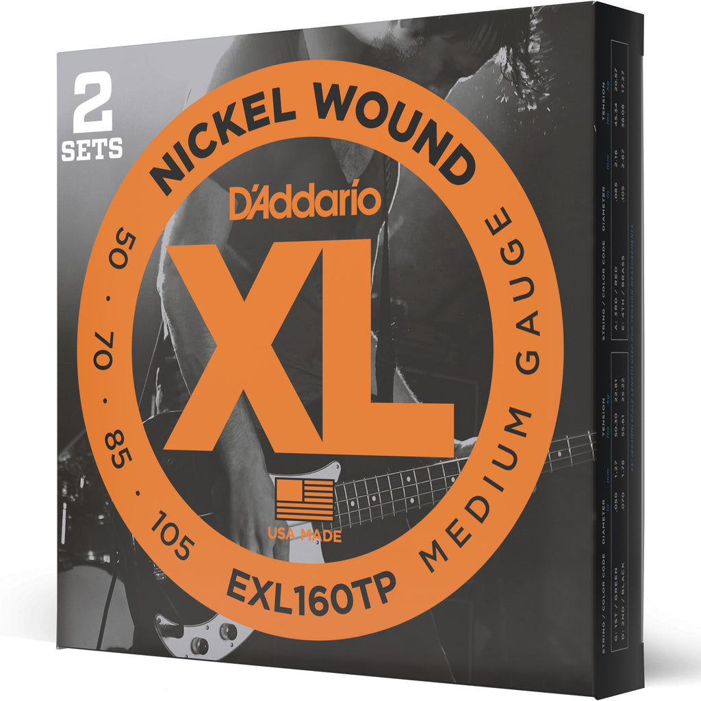 D'Addario EXL160TP Nickel Wound Medium Long Scale Bass Strings (50-105)