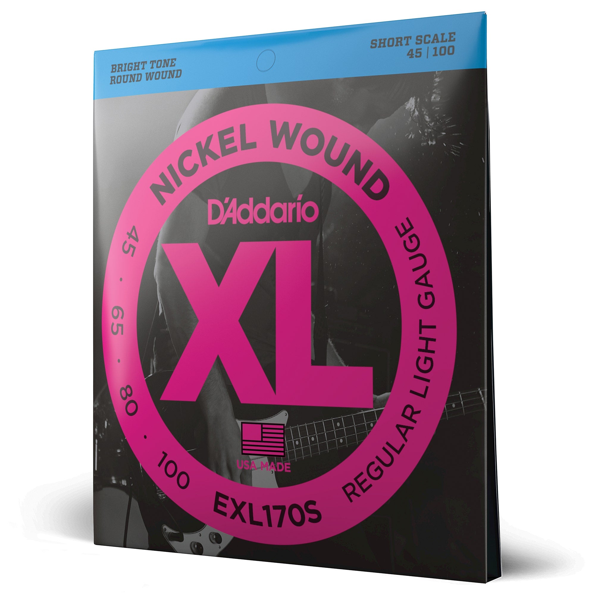 D'Addario EXL170S Nickel Wound Light Short Scale Bass Strings (45-100)