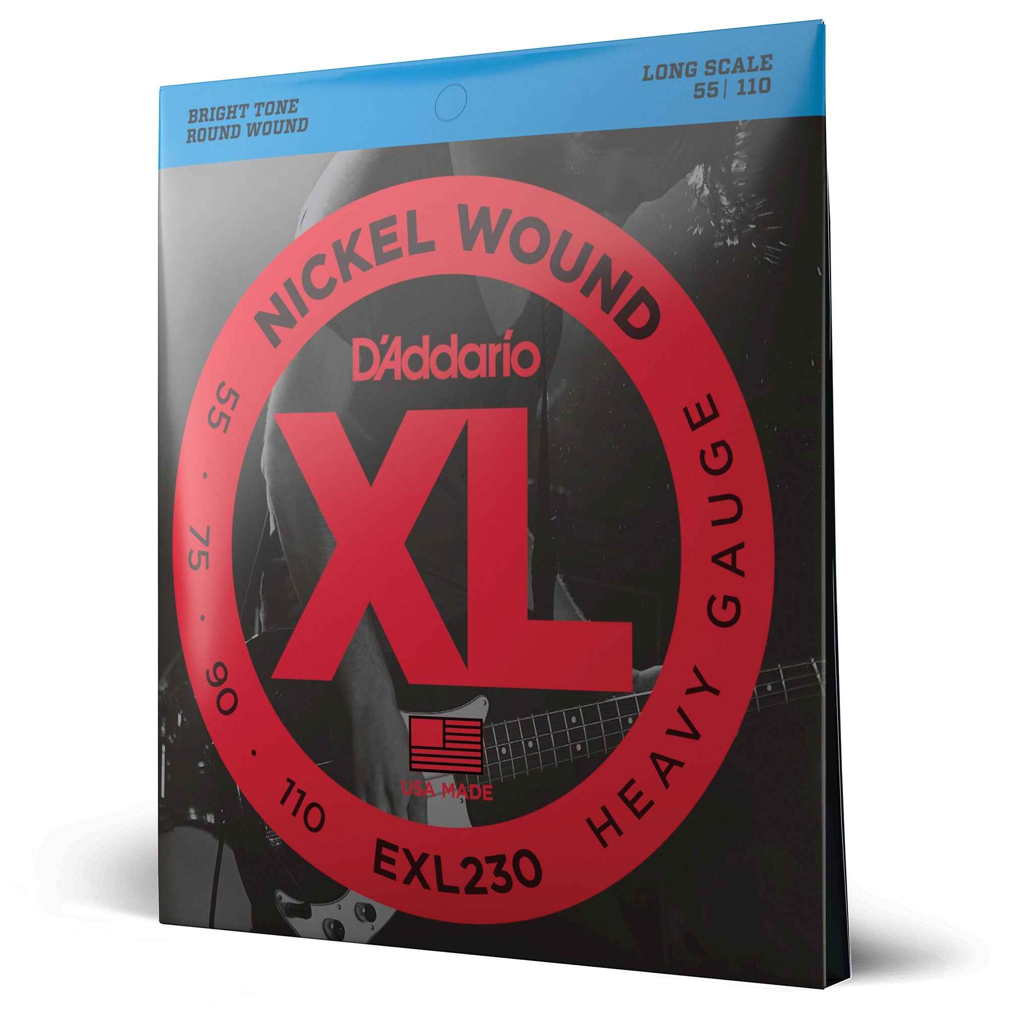 D'Addario EXL230 Nickel Wound Electric Bass Strings, Heavy, Long Scale (55-110)