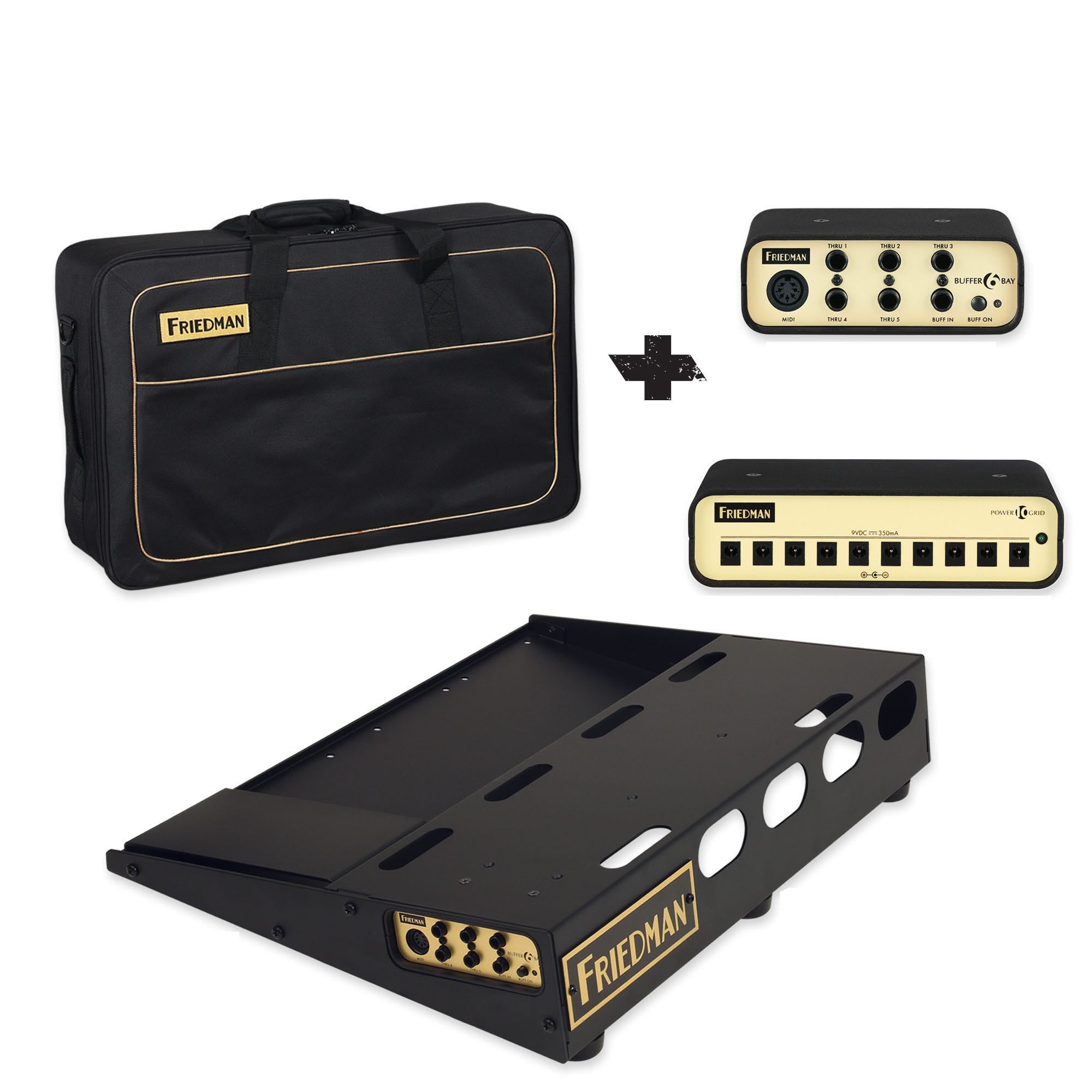 Friedman Tour Pro 1520 Platinum Pack 15'' x 20'' Guitar Effects Pedalboard w/ Buffer Bay, Power Supply, and Gig Bag