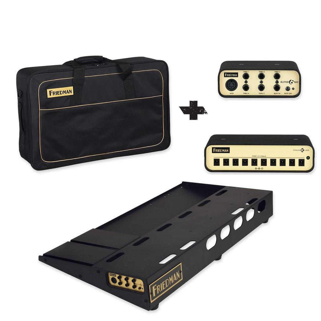 Friedman Tour Pro 1530 Platinum Pack 15'' x 30'' Guitar Effects Pedalboard w/ Buffer Bay, Power Supply, and Gig Bag