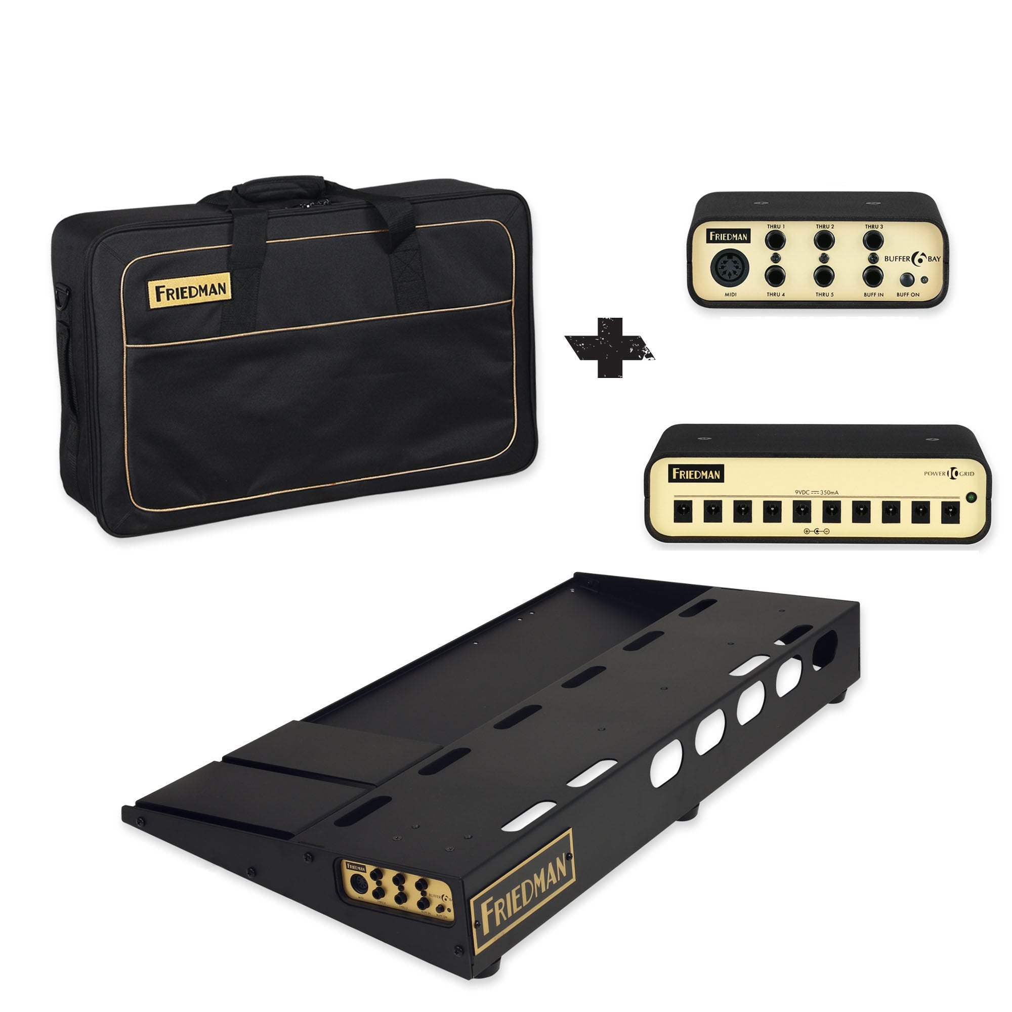 Friedman Tour Pro 1530 Platinum Pack 15'' x 30'' Guitar Effects Pedalboard w/ Buffer Bay, Power Supply, and Gig Bag