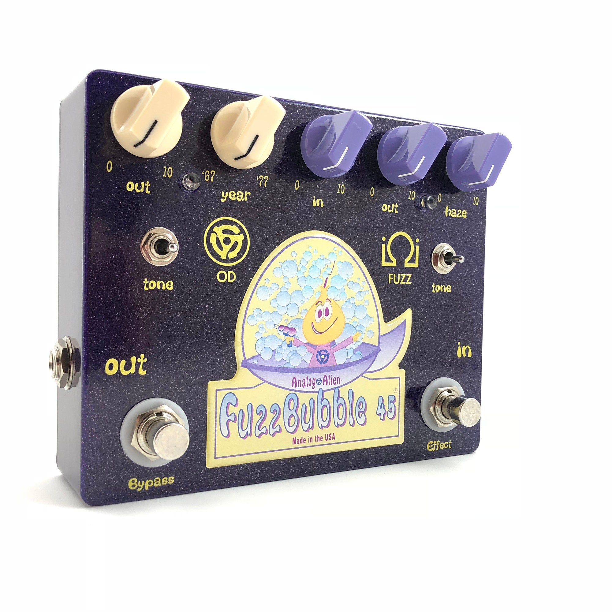 Analog Alien FuzzBubble-45 Overdrive / Fuzz Guitar Effect Pedal