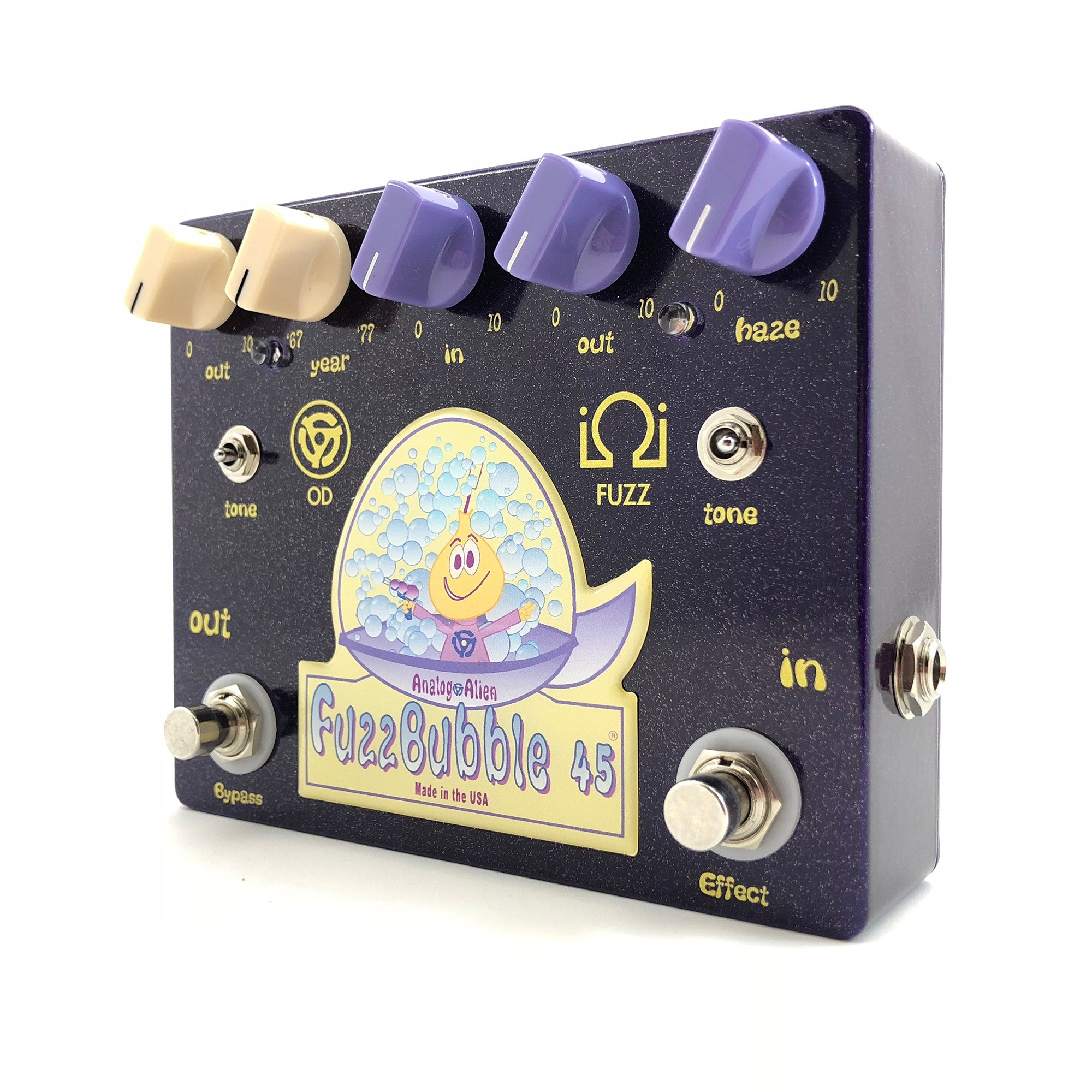 Analog Alien FuzzBubble-45 Overdrive / Fuzz Guitar Effect Pedal