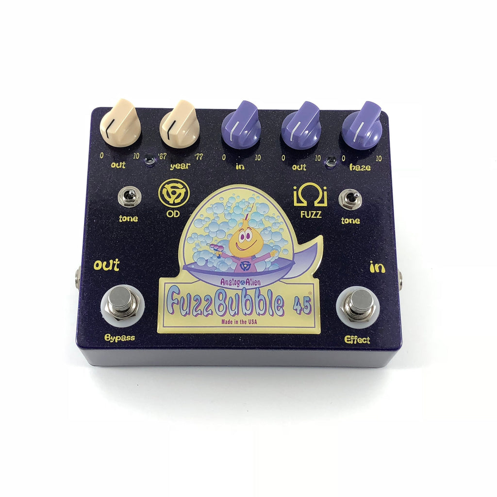 Analog Alien FuzzBubble-45 Overdrive / Fuzz Guitar Effect Pedal