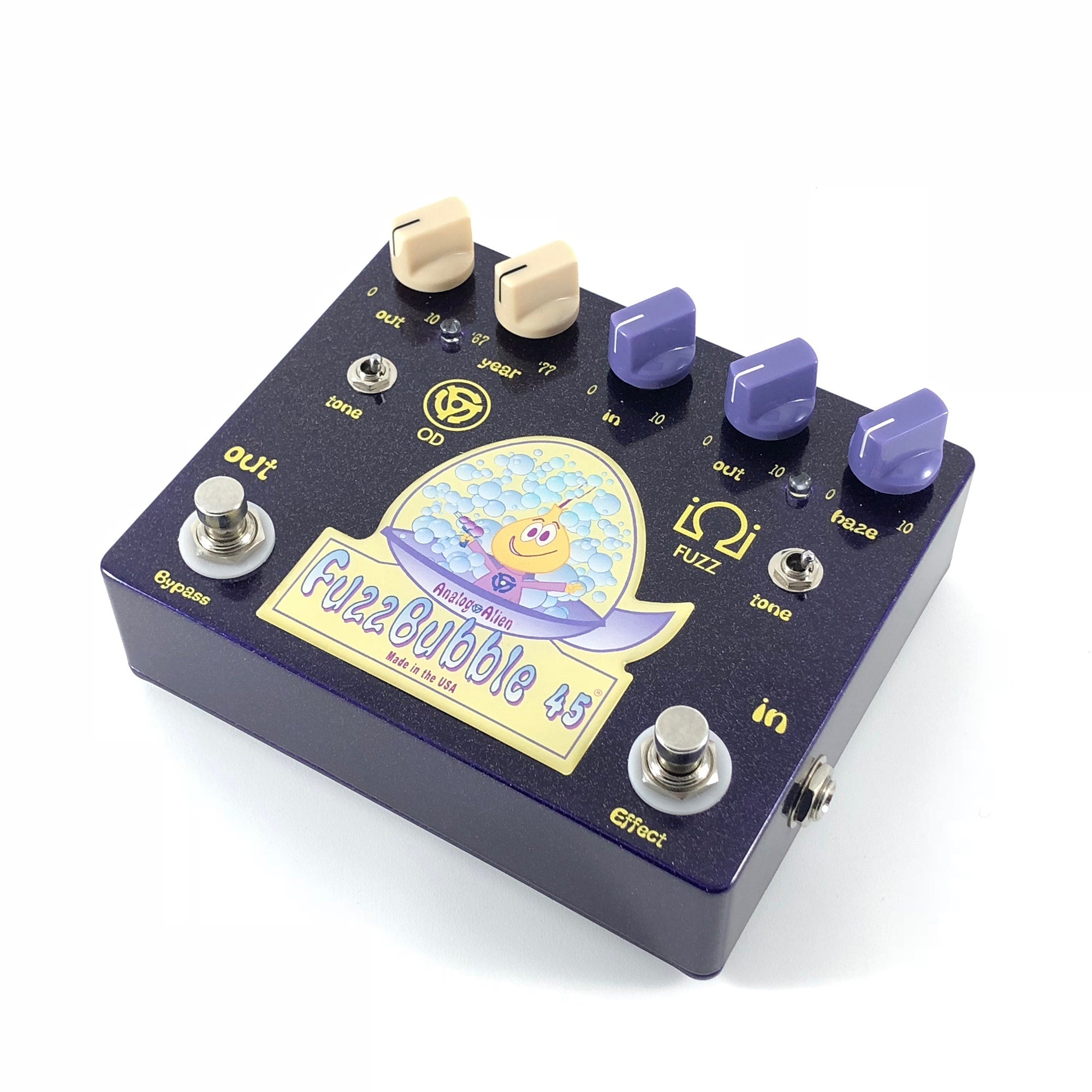 Analog Alien FuzzBubble-45 Overdrive / Fuzz Guitar Effect Pedal