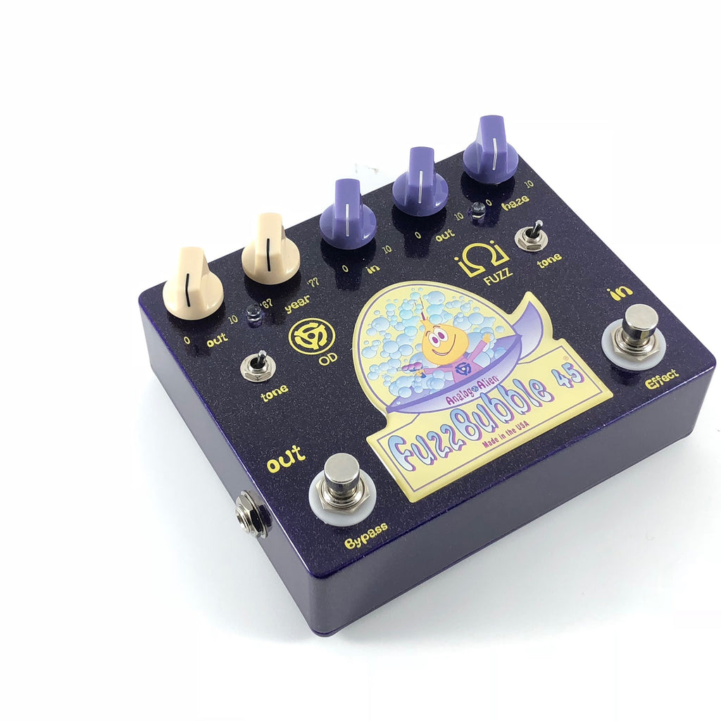 Analog Alien FuzzBubble-45 Overdrive / Fuzz Guitar Effect Pedal