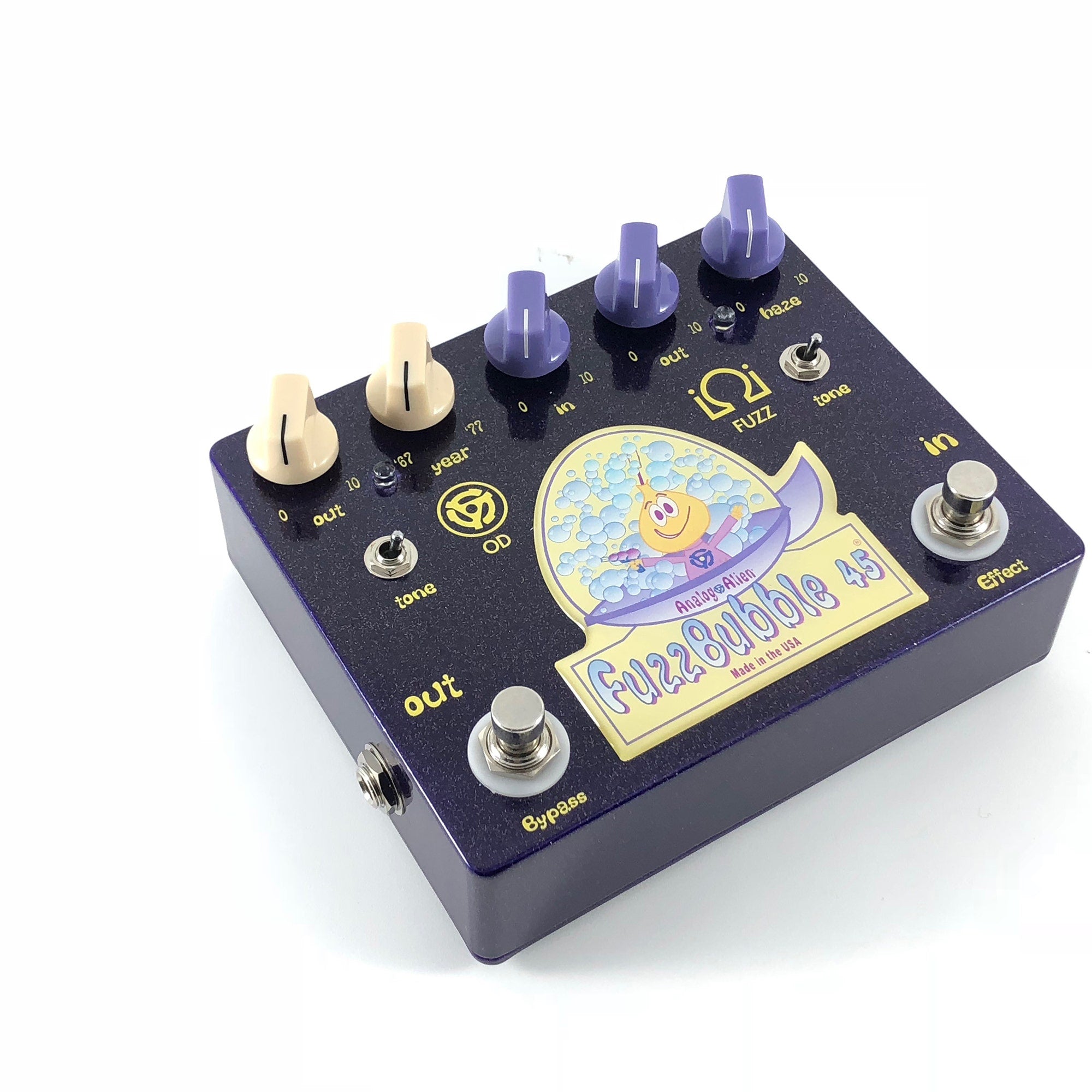 Analog Alien FuzzBubble-45 Overdrive / Fuzz Guitar Effect Pedal