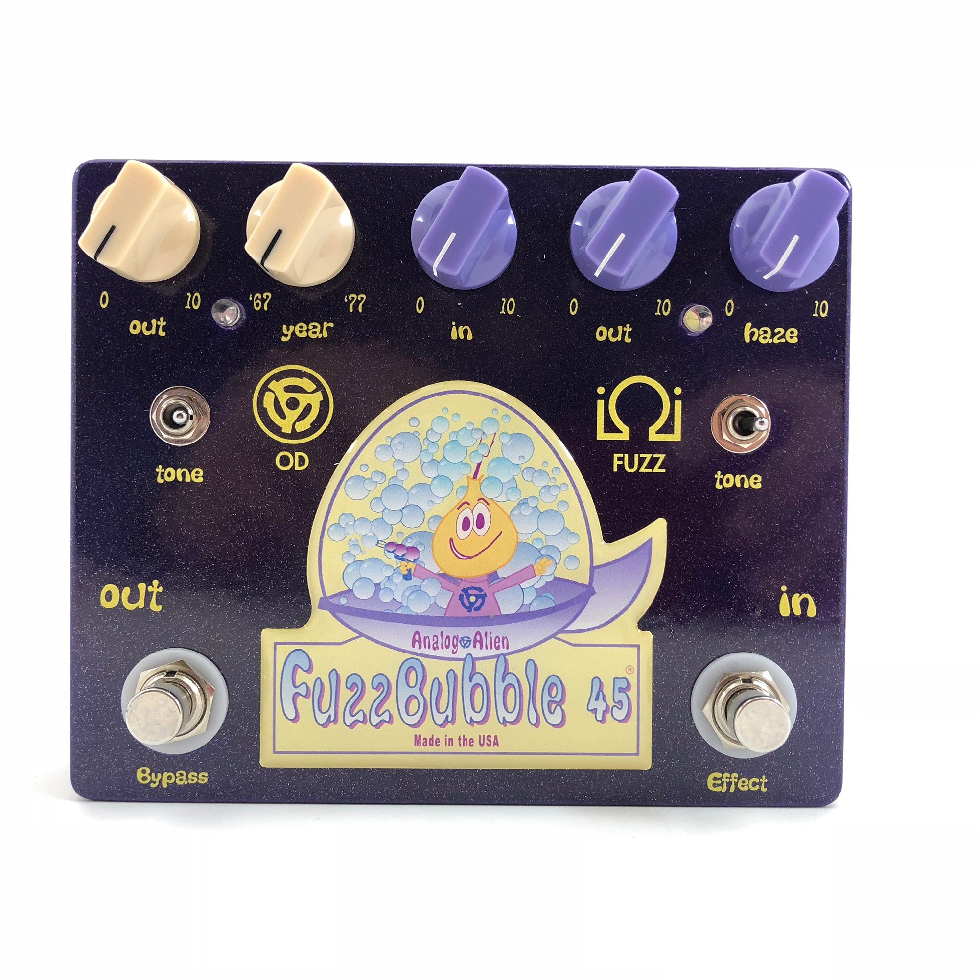 Analog Alien FuzzBubble-45 Overdrive / Fuzz Guitar Effect Pedal
