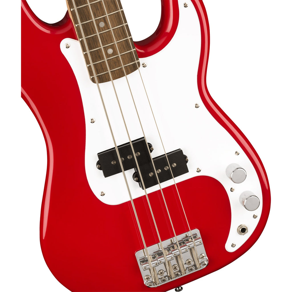 Squier (Fender) Mini P Bass Guitar, Laurel Fingerboard, Dakota Red