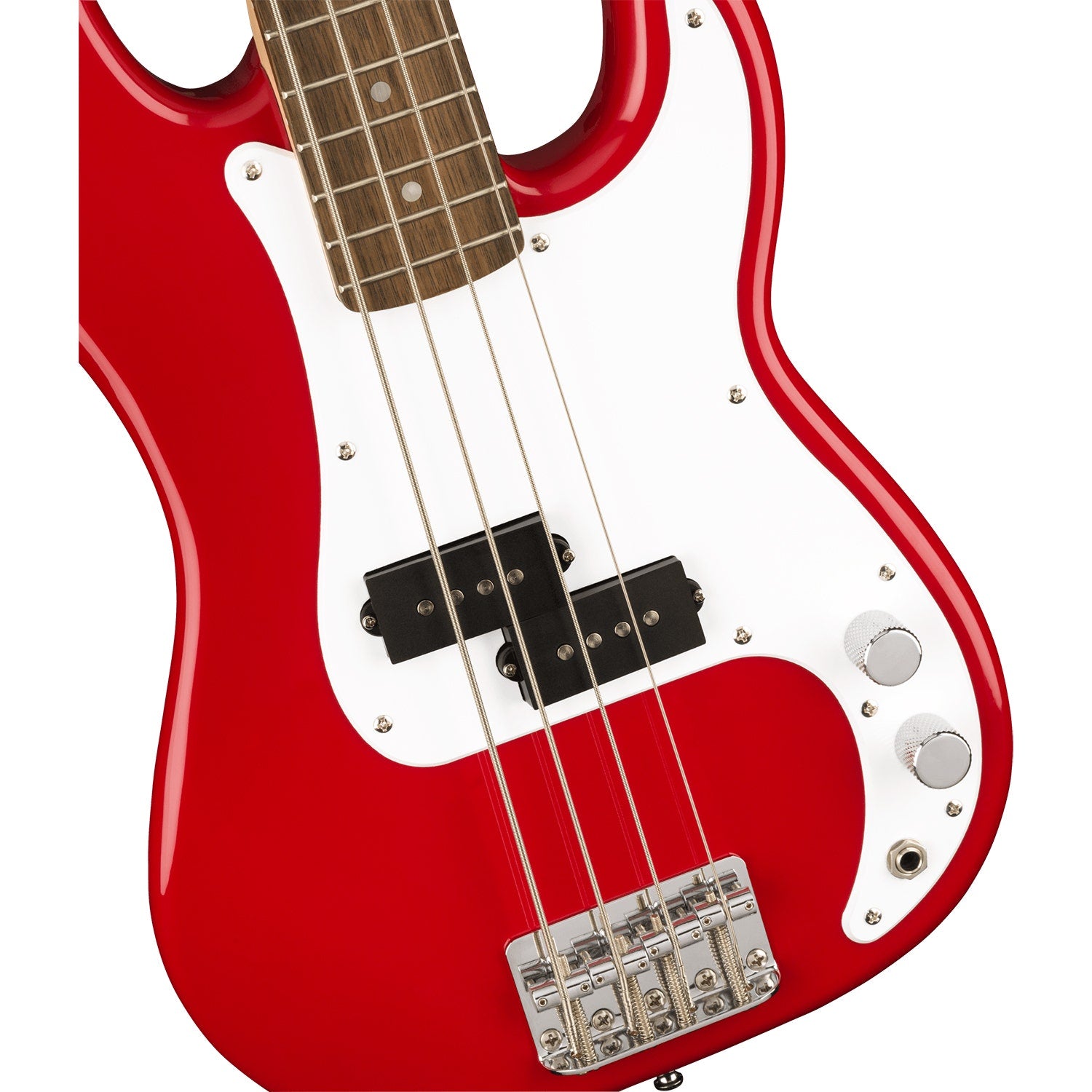 Squier (Fender) Mini P Bass Guitar, Laurel Fingerboard, Dakota Red